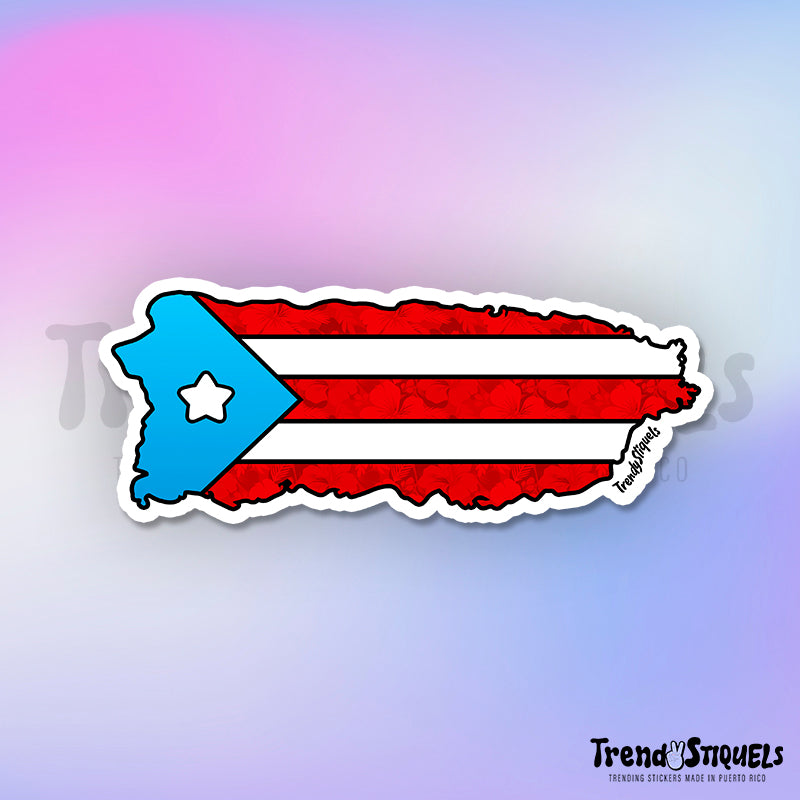 Isla Puerto Rico Bandera (Premium Sticker)